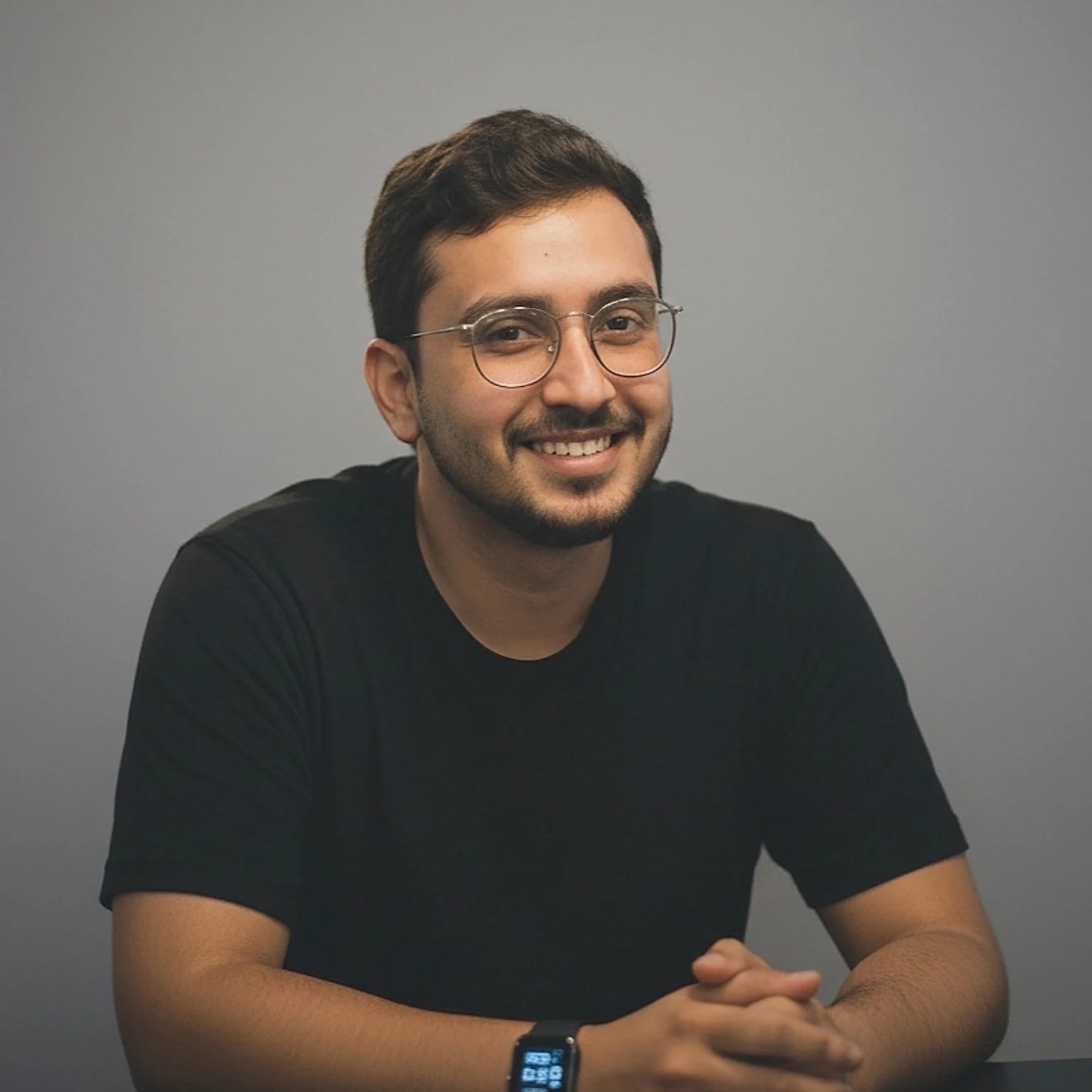 Santu Das, social media strategist, smiling in a studio portrait